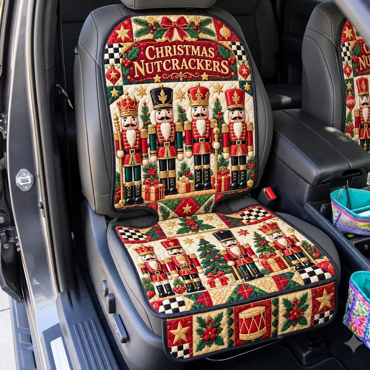 Christmas Nutcracker Parade Quilted Car Seat Cover Protector