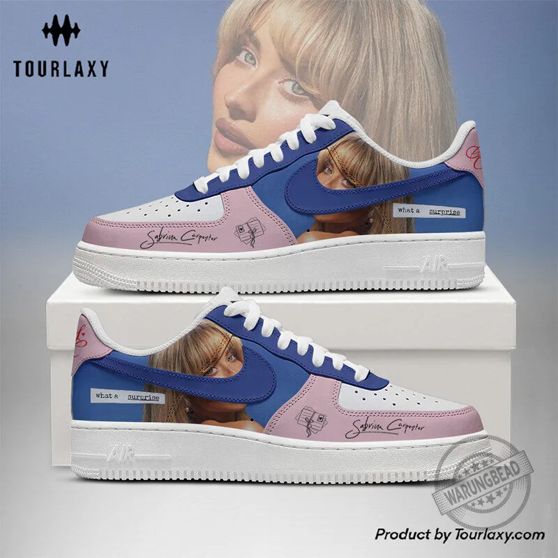 Sabrina Carpenter What a Surprise Blue Pink Custom Air Force 1 Shoes
