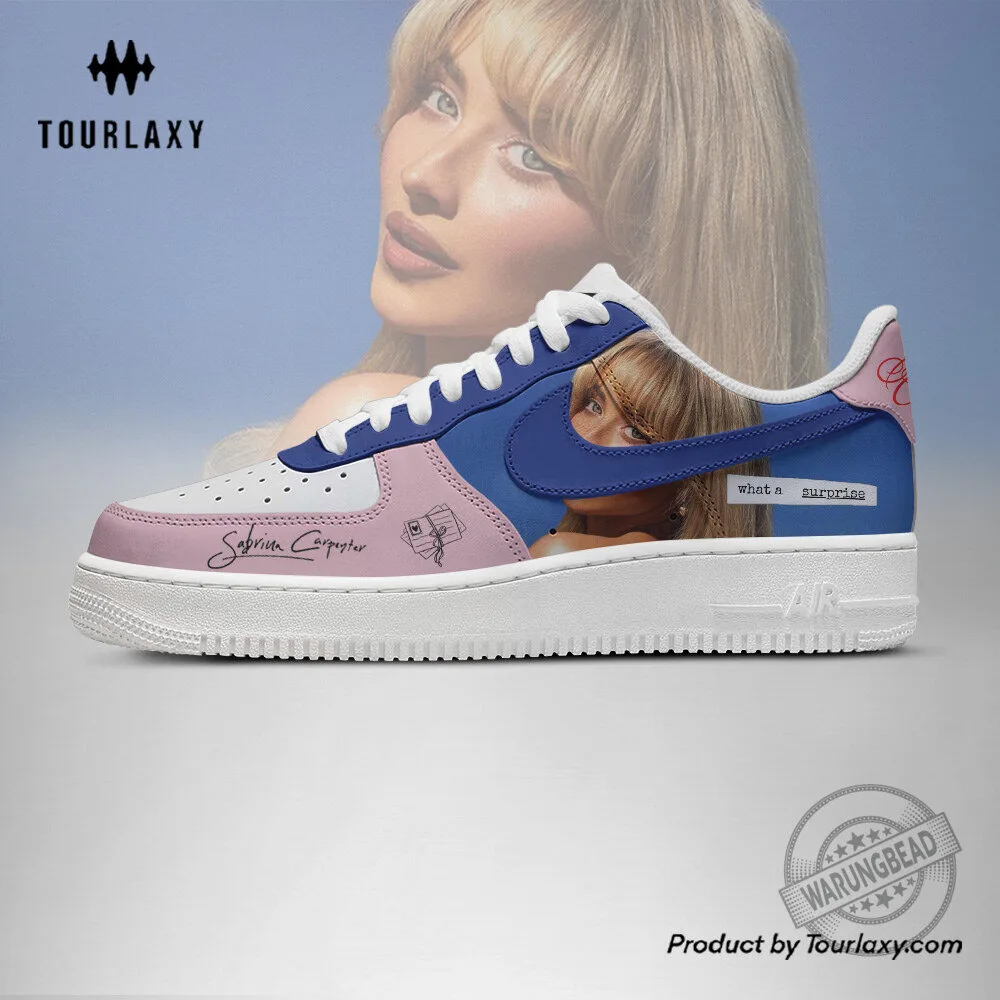 Sabrina Carpenter What a Surprise Blue Pink Custom Air Force 1 Shoes 4 Sabrina Carpenter What a Surprise Blue Pink Custom Air Force 1 Shoes