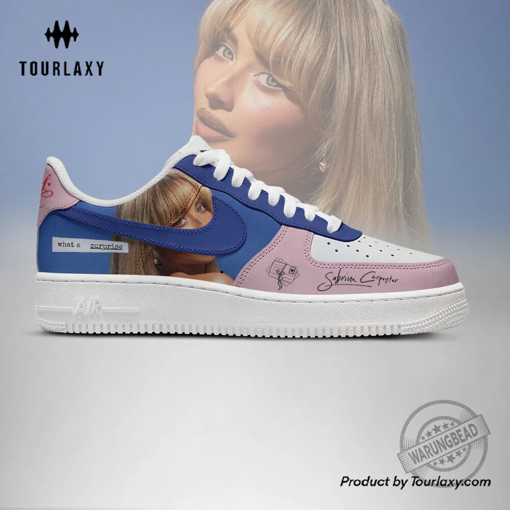Sabrina Carpenter What a Surprise Blue Pink Custom Air Force 1 Shoes 5 Sabrina Carpenter What a Surprise Blue Pink Custom Air Force 1 Shoes