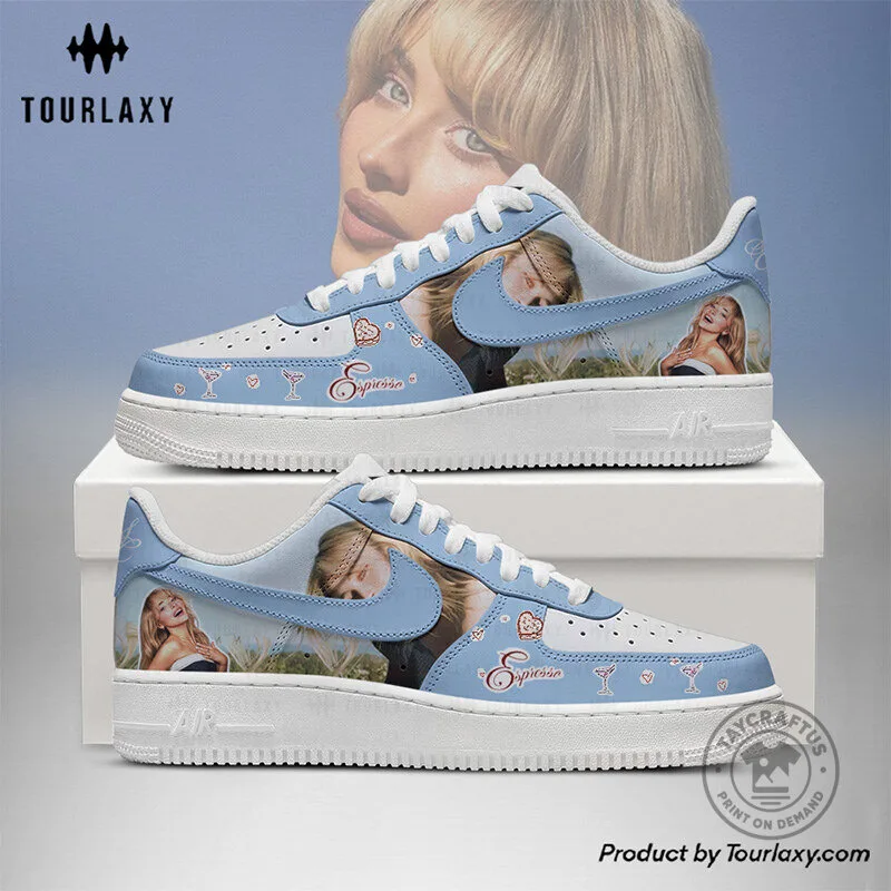 Sabrina Carpenter Espresso Song Custom Air Force One Sneakers 3 Sabrina Carpenter Espresso Song Custom Air Force One Sneakers