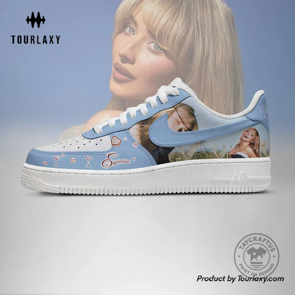 Sabrina Carpenter Espresso Song Custom Air Force One Sneakers 4 Sabrina Carpenter Espresso Song Custom Air Force One Sneakers