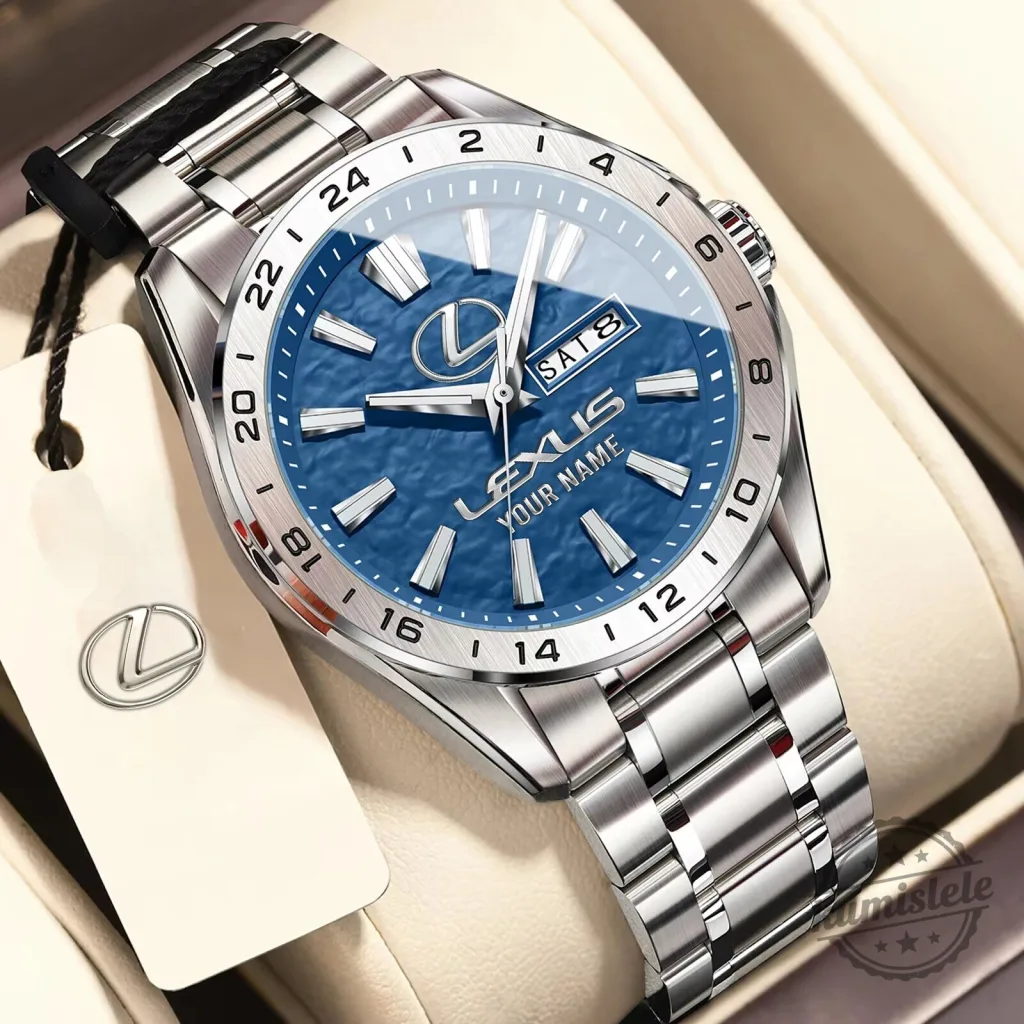 Lexus Custom Name Blue Dial Stainless Steel Men's Watch Lexus Custom Name Blue Dial Stainless Steel Men's Watch