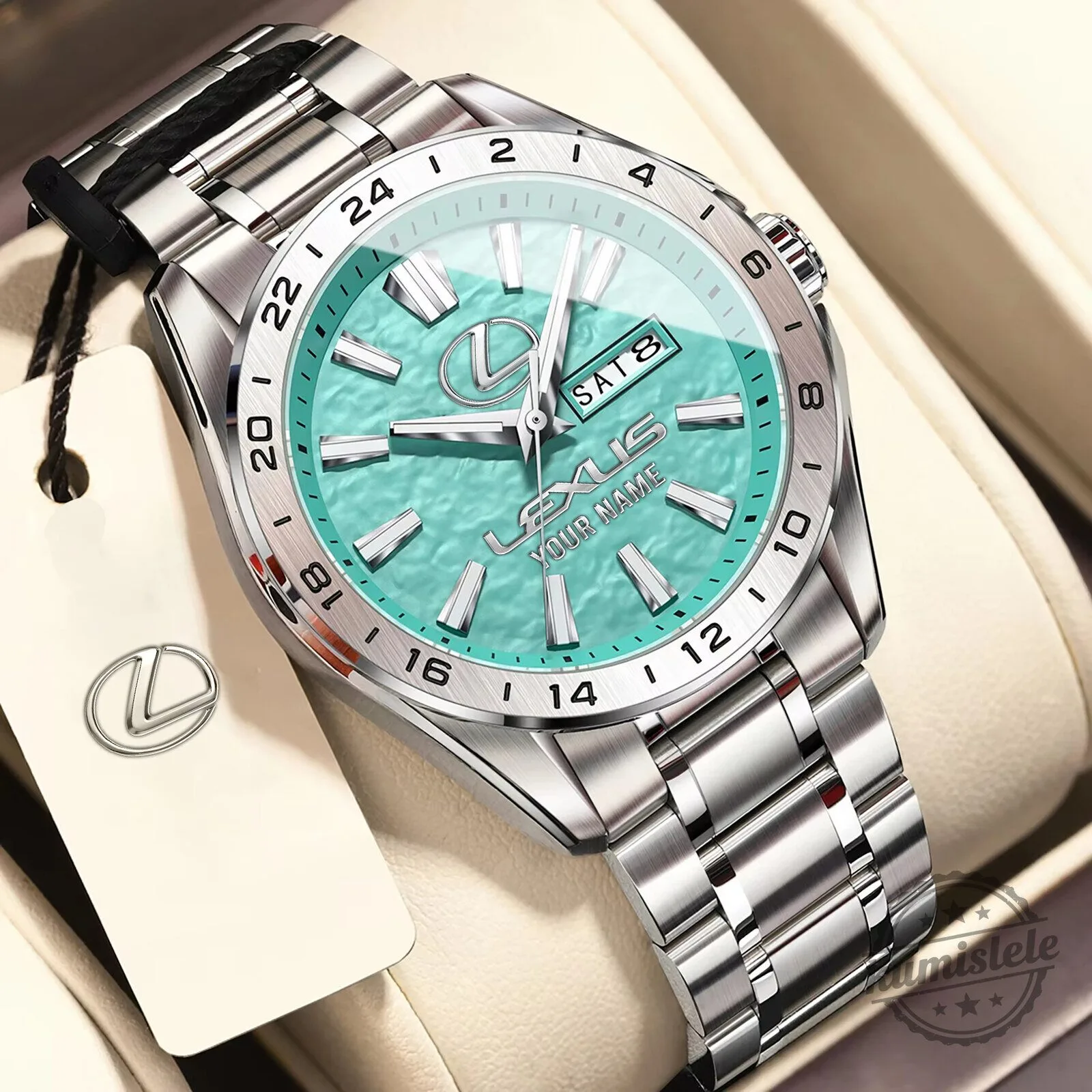 Lexus Custom Name Blue Dial Stainless Steel Men's Watch 11 Lexus Custom Name Blue Dial Stainless Steel Men