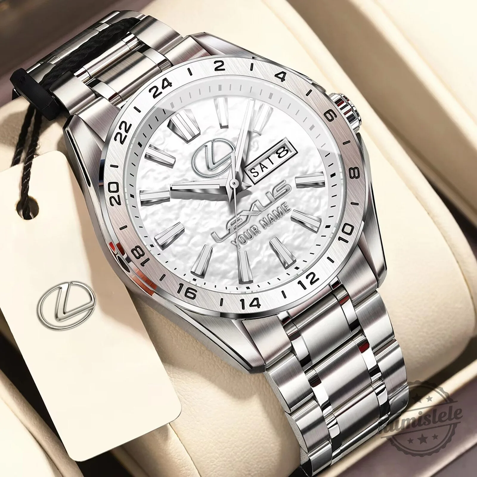Lexus Custom Name Blue Dial Stainless Steel Men's Watch 12 Lexus Custom Name Blue Dial Stainless Steel Men