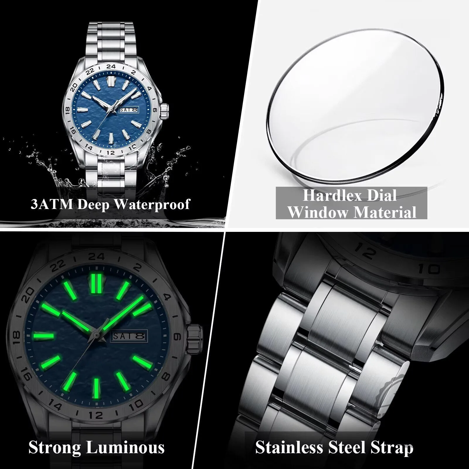 Lexus Custom Name Blue Dial Stainless Steel Men's Watch 16 Lexus Custom Name Blue Dial Stainless Steel Men