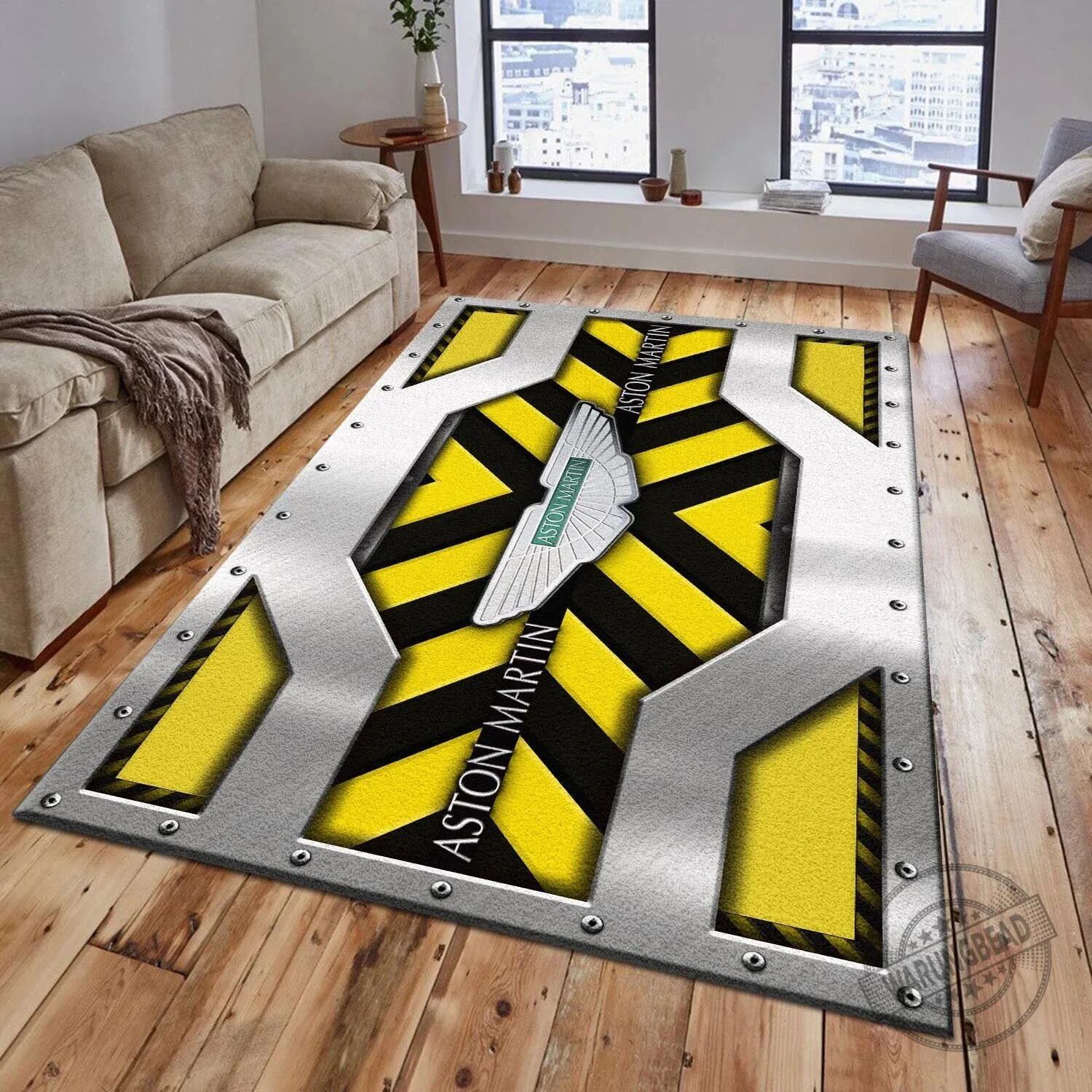 Aston Martin Racing Car Logo Blue and Black Striped Area Rug 9 Aston Martin Racing Car Logo Blue and Black Striped Area Rug