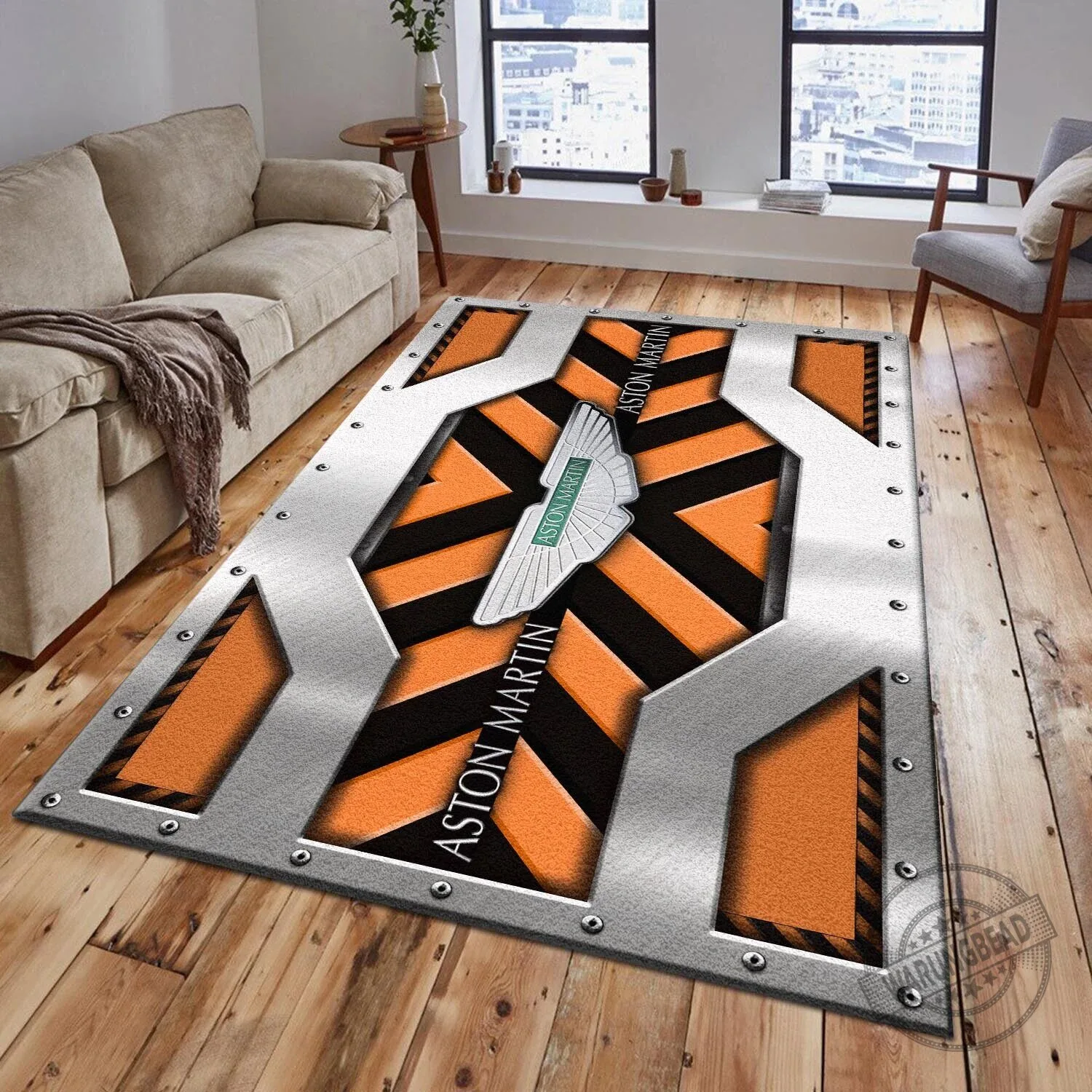 Aston Martin Racing Car Logo Blue and Black Striped Area Rug 11 Aston Martin Racing Car Logo Blue and Black Striped Area Rug