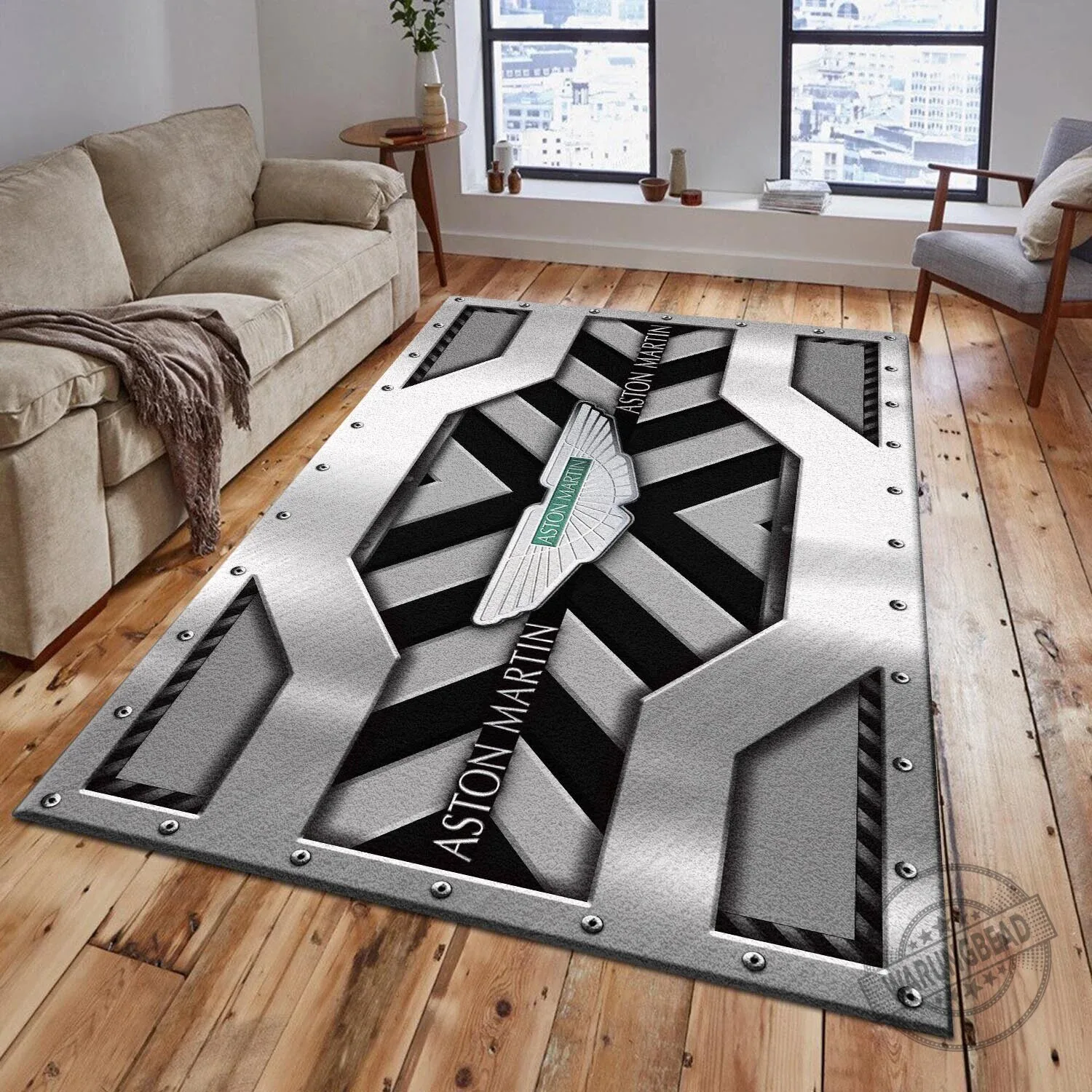 Aston Martin Racing Car Logo Blue and Black Striped Area Rug 12 Aston Martin Racing Car Logo Blue and Black Striped Area Rug