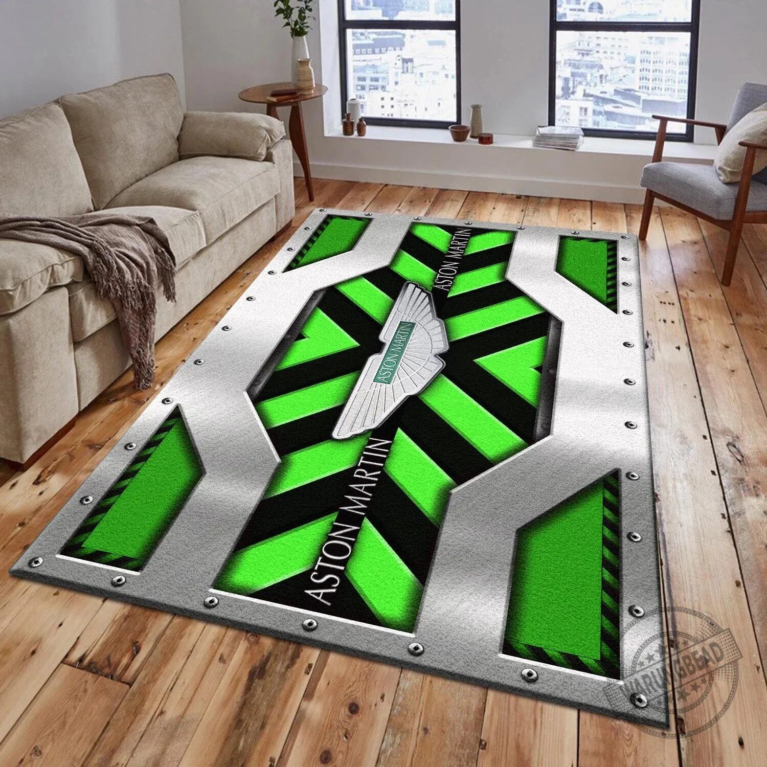 Aston Martin Racing Car Logo Blue and Black Striped Area Rug 13 Aston Martin Racing Car Logo Blue and Black Striped Area Rug