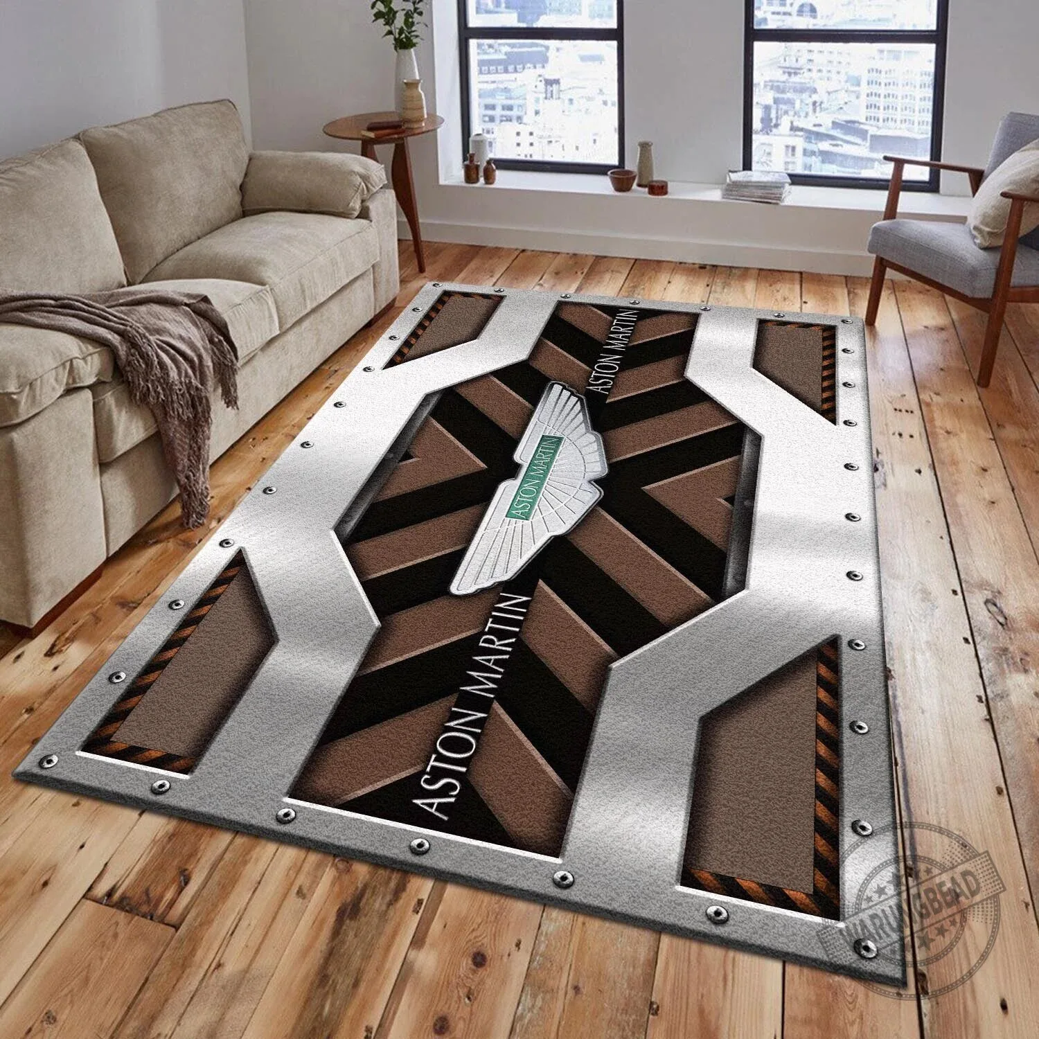 Aston Martin Racing Car Logo Blue and Black Striped Area Rug 15 Aston Martin Racing Car Logo Blue and Black Striped Area Rug