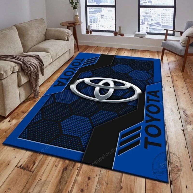 Toyota Car Logo Blue Hexagon Pattern Welcome Doormat
