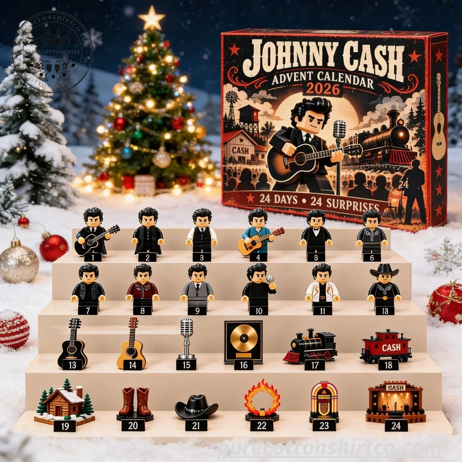 24 Days Johnny Cash Advent Calendar 2026 – Country Music Fan Holiday Gift