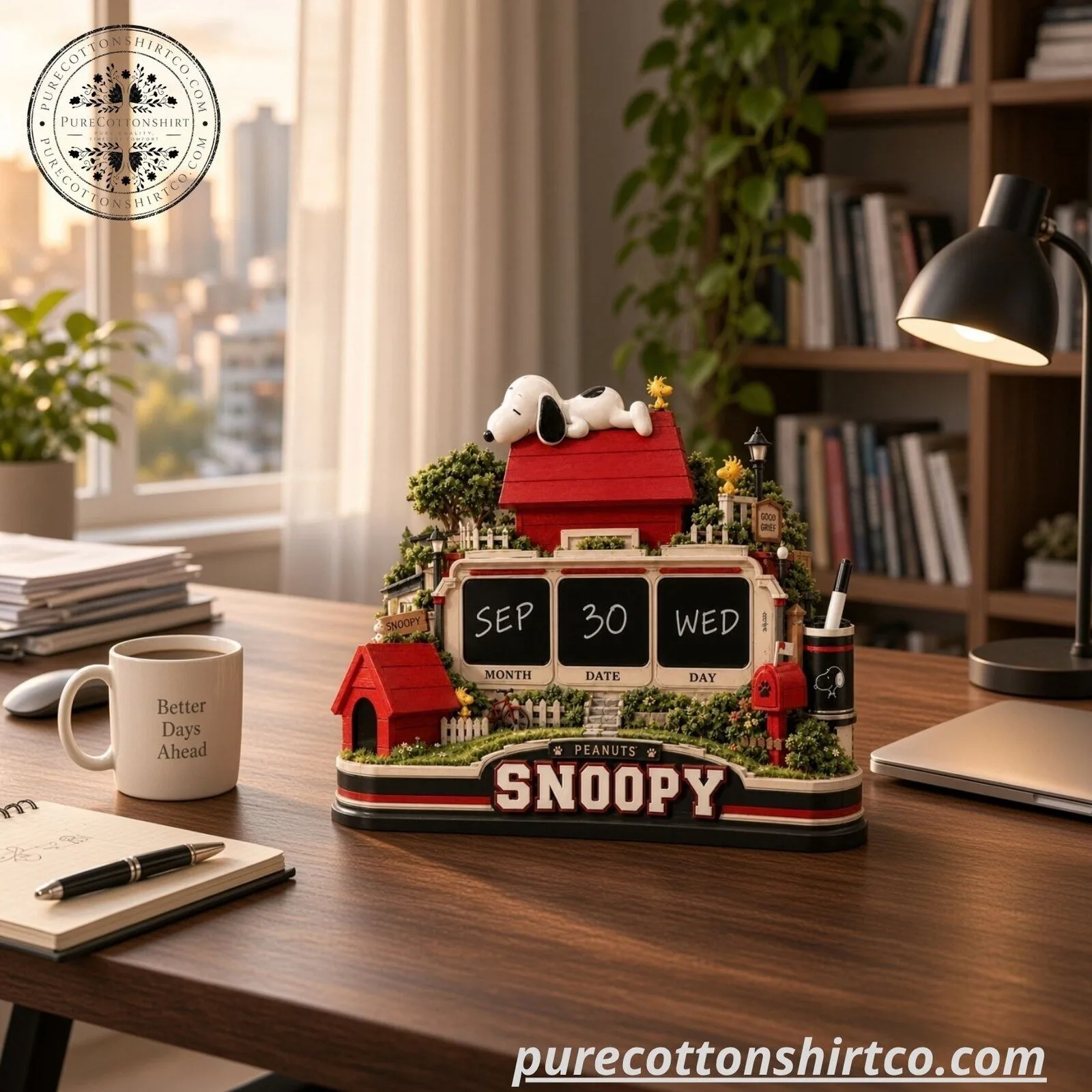 Snoopy Peanuts Write-On Calendar With Pen - Doghouse Diorama Fan Gift 4 Snoopy Peanuts Write-On Calendar With Pen - Doghouse Diorama Fan Gift