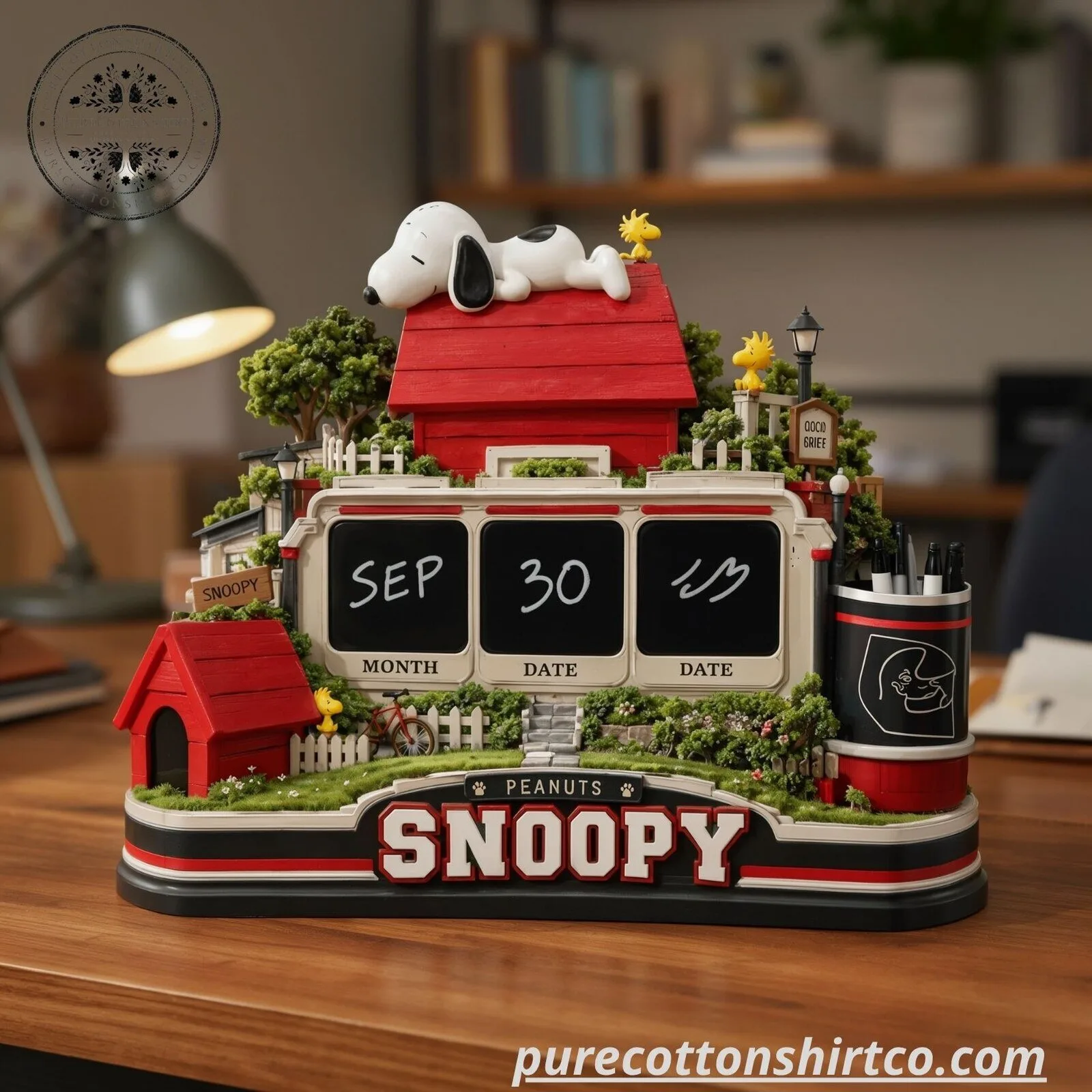 Snoopy Peanuts Write-On Calendar With Pen - Doghouse Diorama Fan Gift 5 Snoopy Peanuts Write-On Calendar With Pen - Doghouse Diorama Fan Gift
