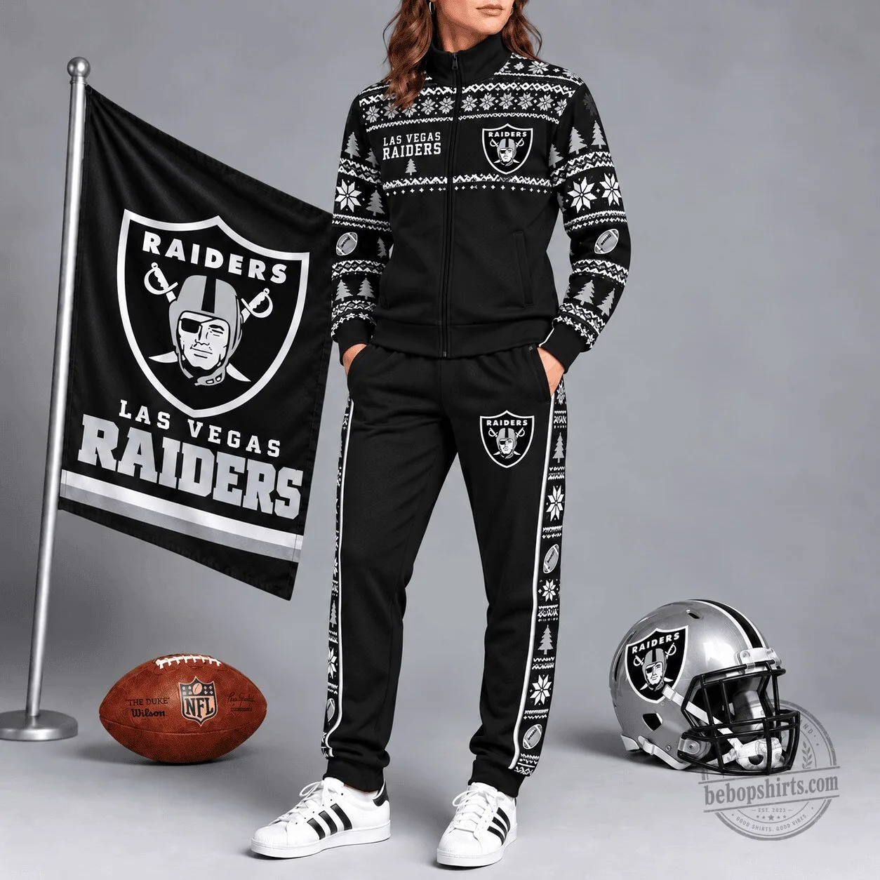 Las Vegas Raiders NFL Christmas Holiday Spirit Tracksuit Set