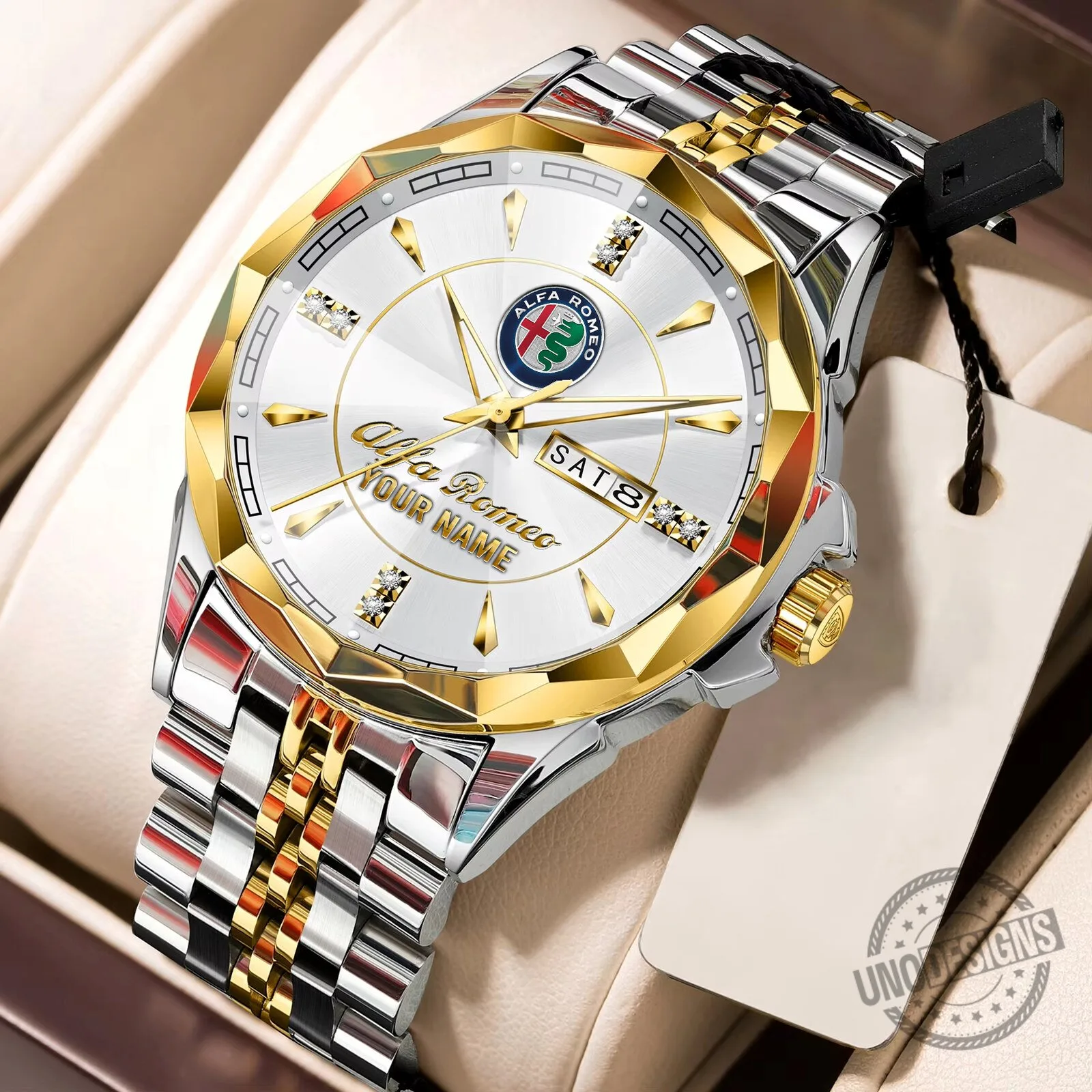 Alfa Romeo Elegant Blue Dial Two-Tone Stainless Steel Watch 11 Alfa Romeo Elegant Blue Dial Two-Tone Stainless Steel Watch