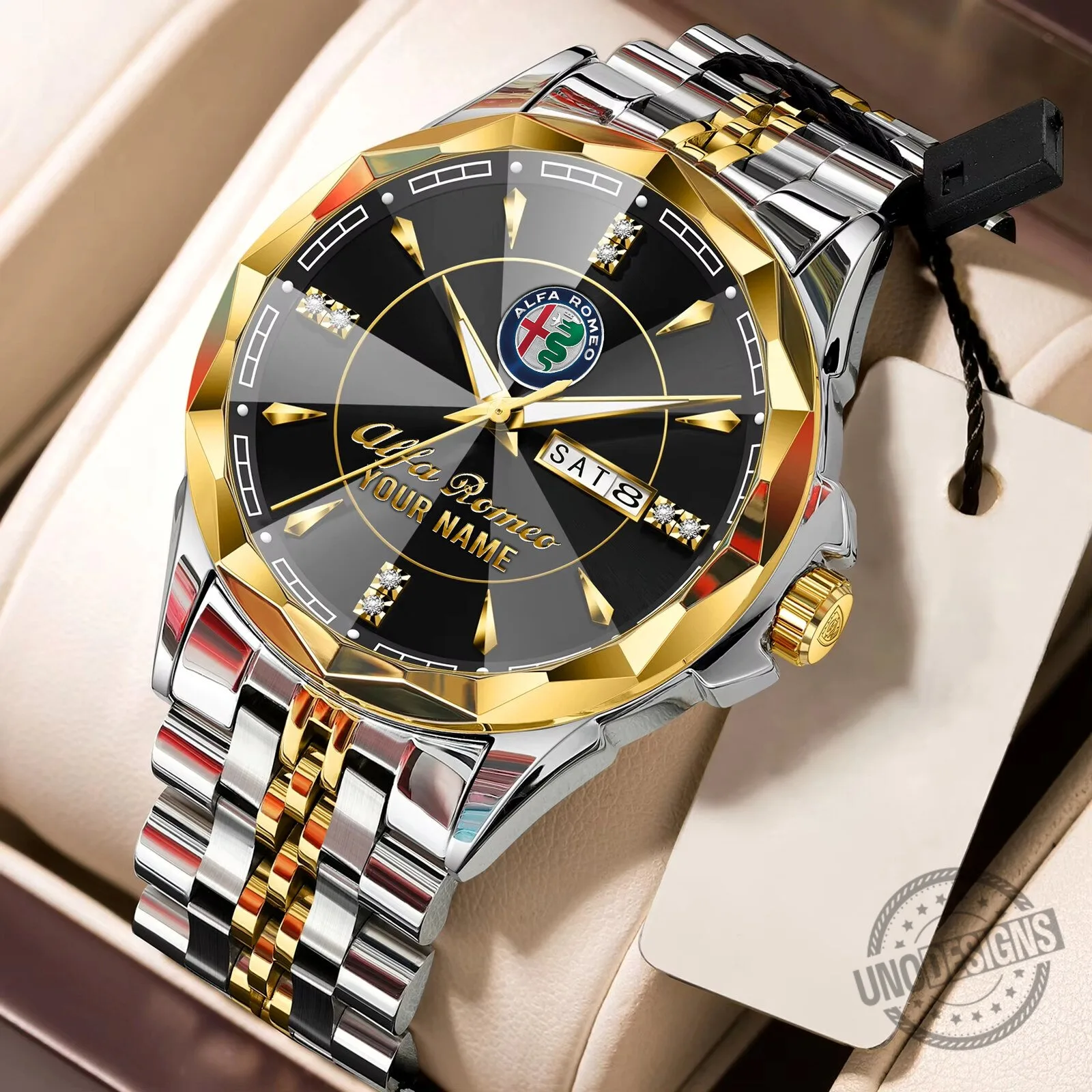 Alfa Romeo Elegant Blue Dial Two-Tone Stainless Steel Watch 16 Alfa Romeo Elegant Blue Dial Two-Tone Stainless Steel Watch