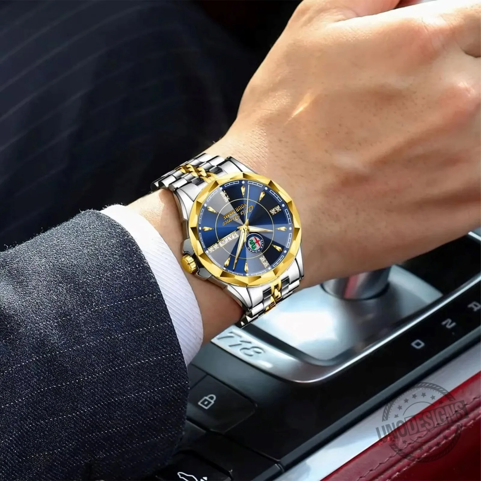 Alfa Romeo Elegant Blue Dial Two-Tone Stainless Steel Watch 17 Alfa Romeo Elegant Blue Dial Two-Tone Stainless Steel Watch