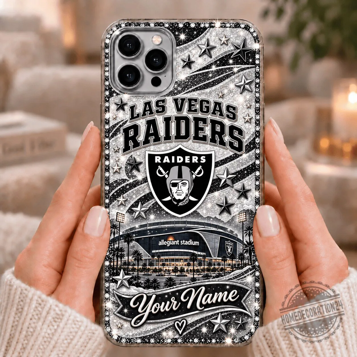 Las Vegas Raiders Allegiant Stadium Custom Name Phone Case