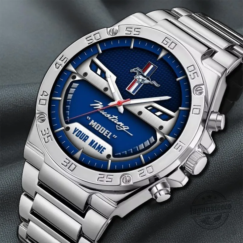 Ford Mustang Custom Name Elegant Fashion Design Watch for Men