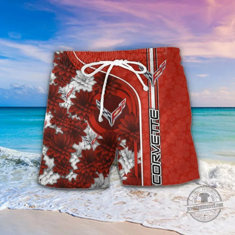 Corvette C8 Logo Red Floral Pattern Summer Beach Hawaiian Shirt 6 Corvette C8 Logo Red Floral Pattern Summer Beach Hawaiian Shirt