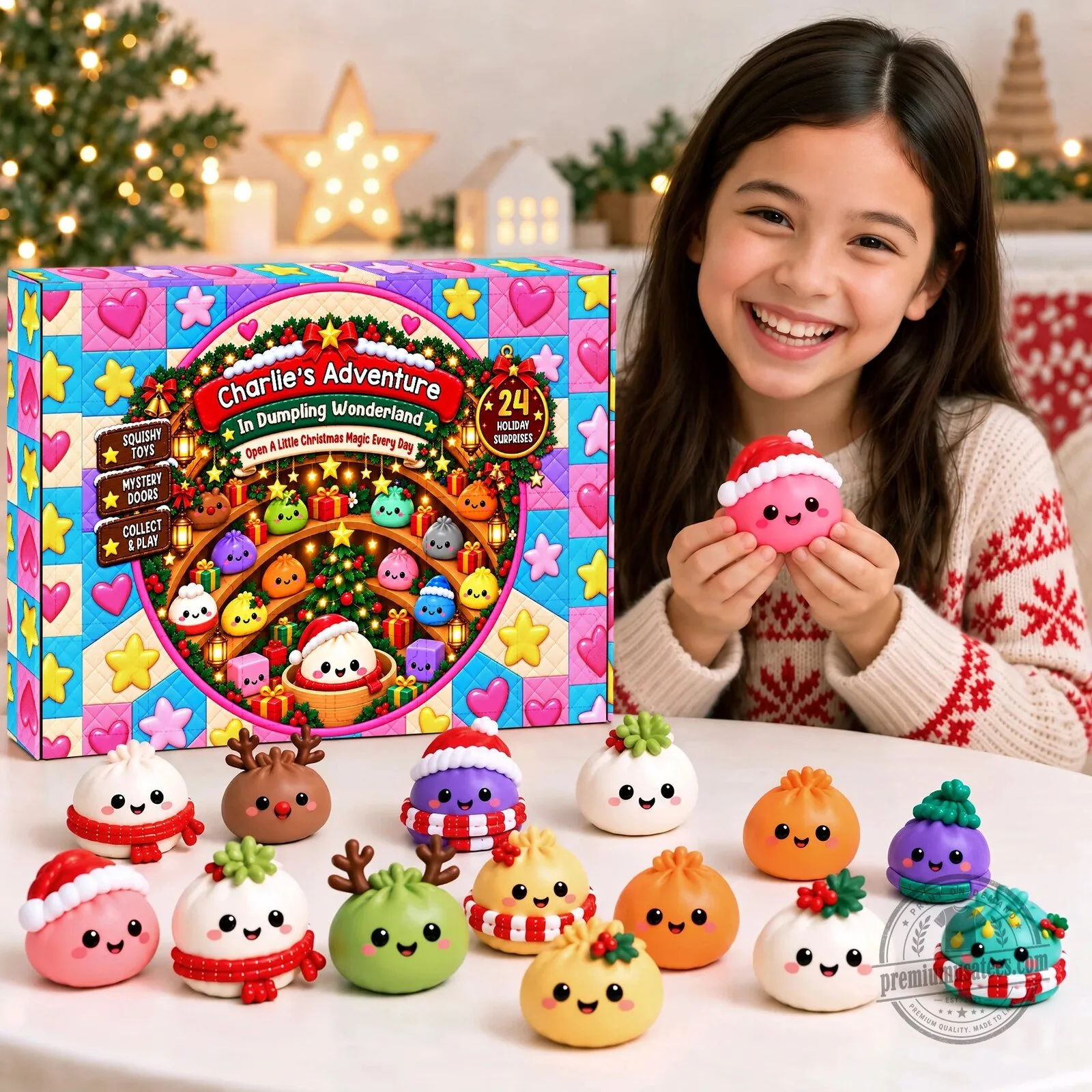 Christmas Dumpling Squishy Advent Calendar Holiday Surprise Toys for Kids 2D 8 Christmas Dumpling Squishy Advent Calendar Holiday Surprise Toys for Kids