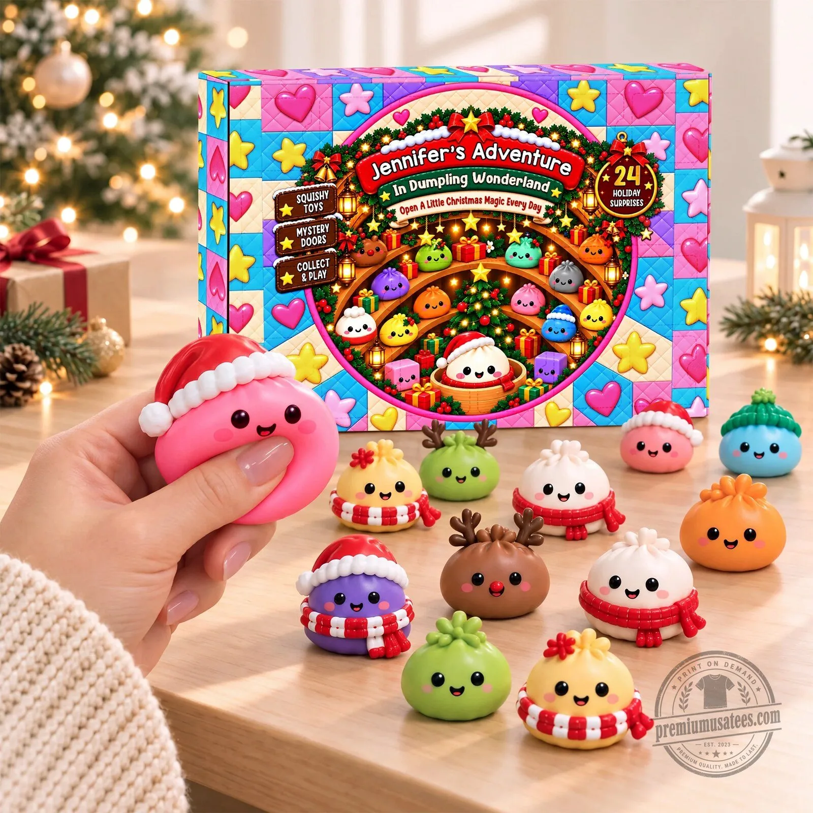 Christmas Dumpling Squishy Advent Calendar Holiday Surprise Toys for Kids 2D 9 Christmas Dumpling Squishy Advent Calendar Holiday Surprise Toys for Kids