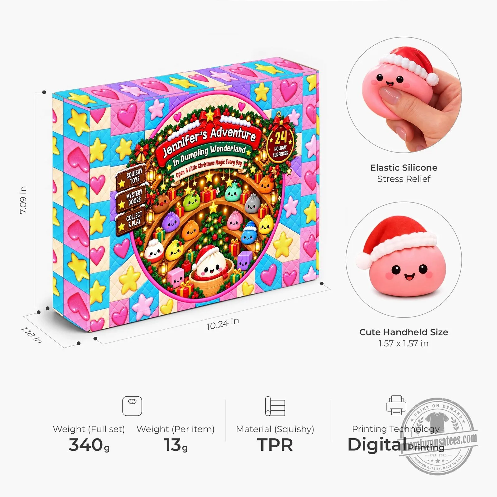 Christmas Dumpling Squishy Advent Calendar Holiday Surprise Toys for Kids 2D 10 Christmas Dumpling Squishy Advent Calendar Holiday Surprise Toys for Kids