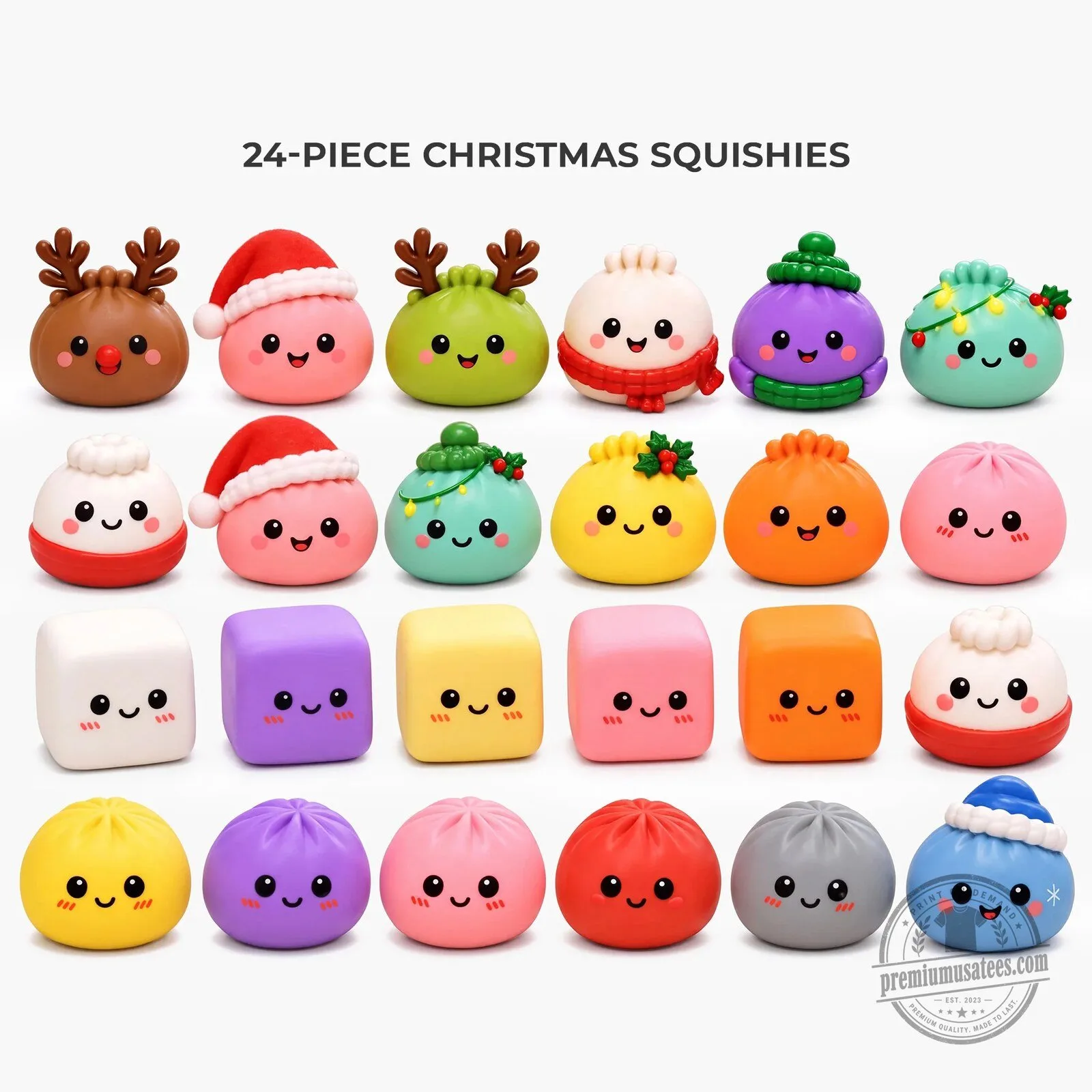 Christmas Dumpling Squishy Advent Calendar Holiday Surprise Toys for Kids 2D 11 Christmas Dumpling Squishy Advent Calendar Holiday Surprise Toys for Kids