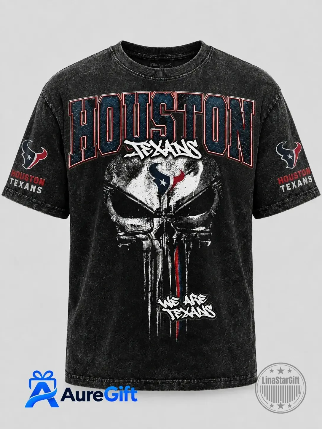 Houston Texans Punisher Skull We Are Texans NFL Football Team T-Shirt
