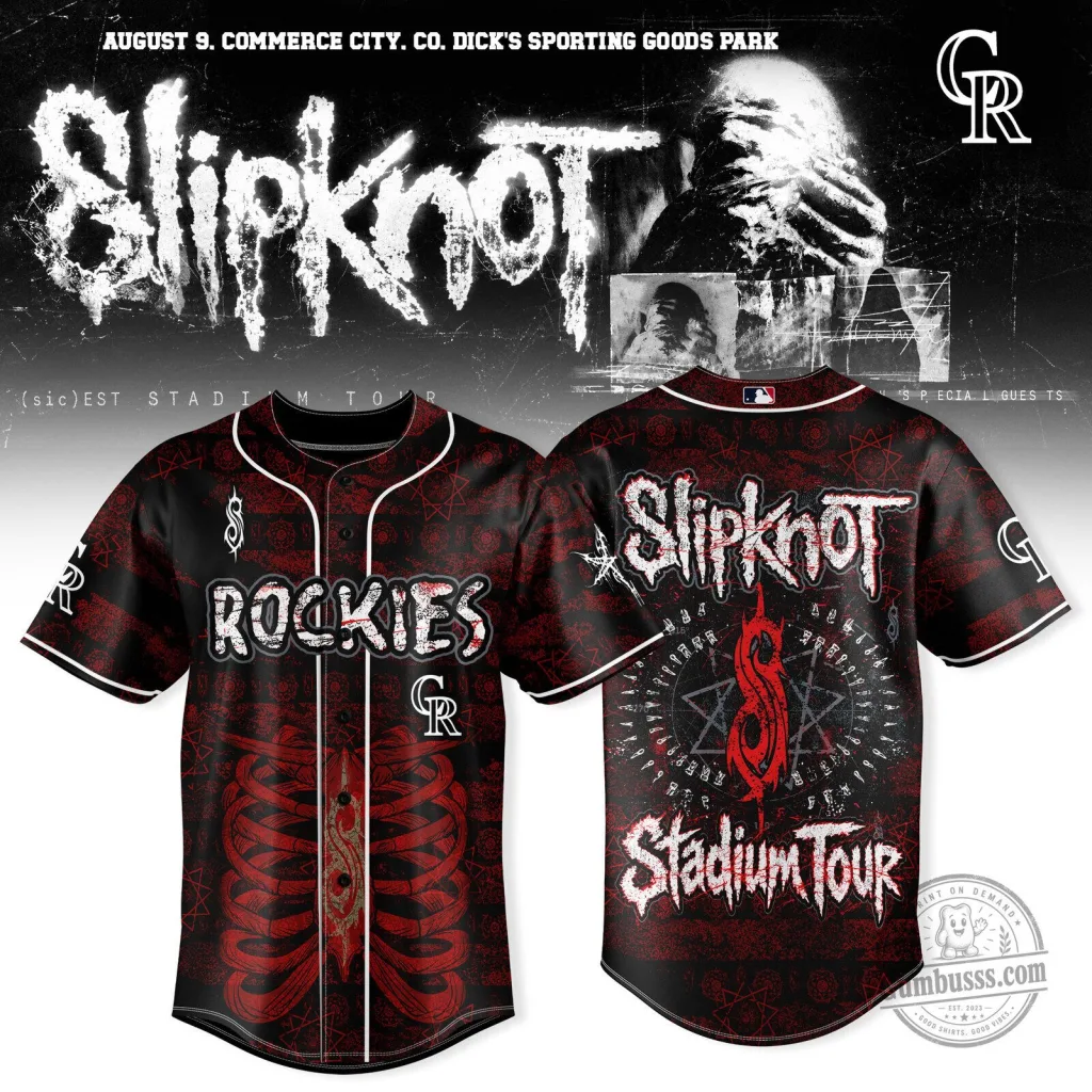 Slipknot Band Colorado Rockies Baseball Team Stadium Tour Jersey Slipknot Band Colorado Rockies Baseball Team Stadium Tour Jersey