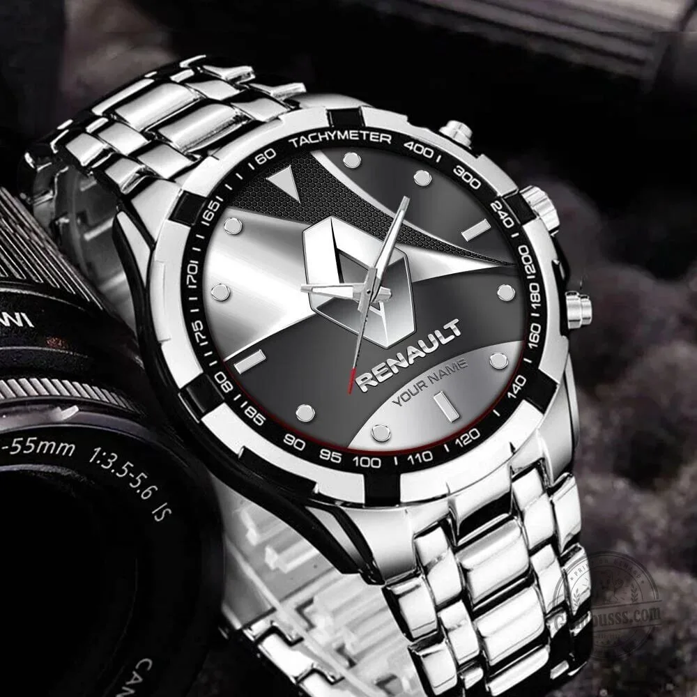 Elegant Stainless Steel Watch with Custom Name Design by Renault