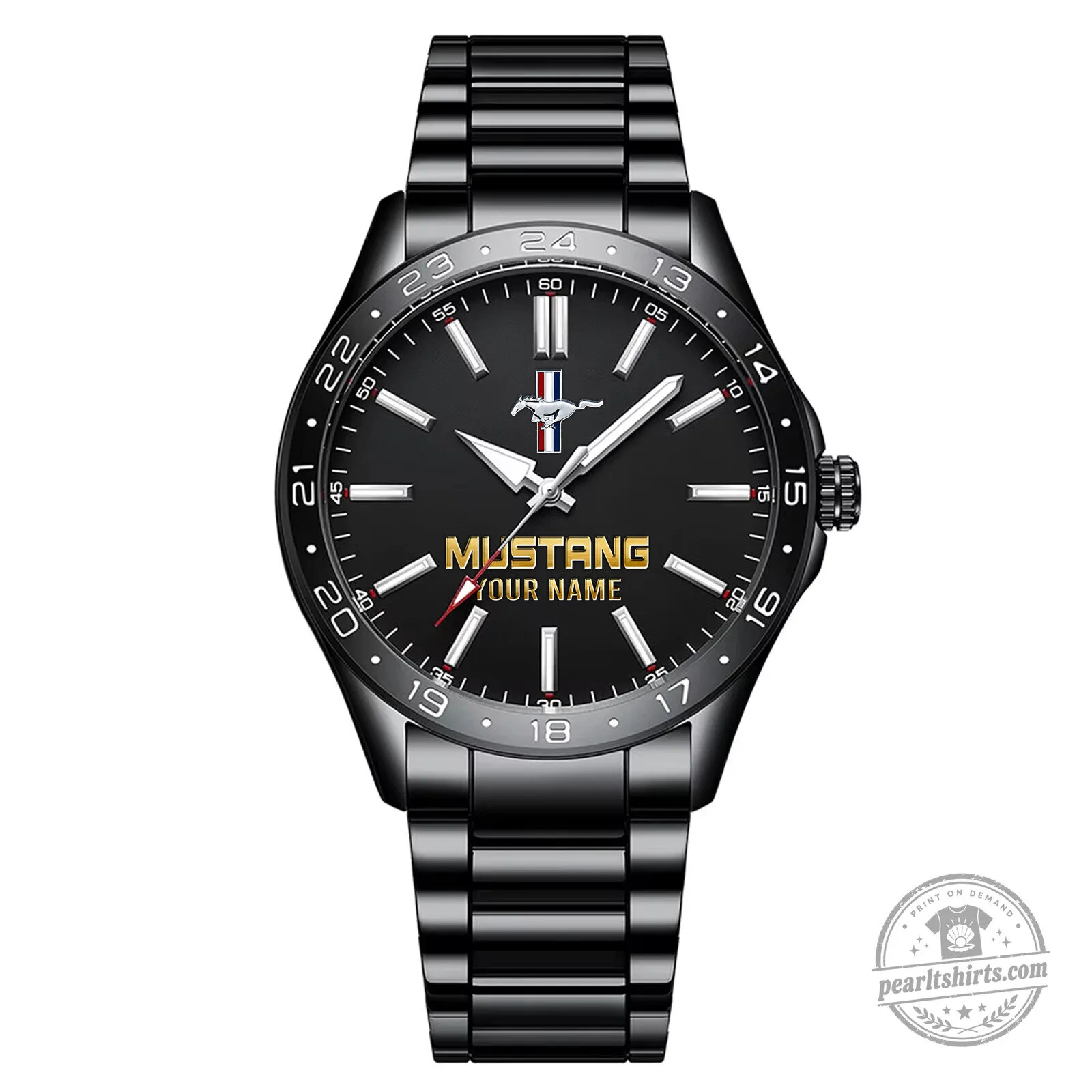 Personalized Ford Mustang Logo Stainless Steel Watch for Men 11 Personalized Ford Mustang Logo Stainless Steel Watch for Men