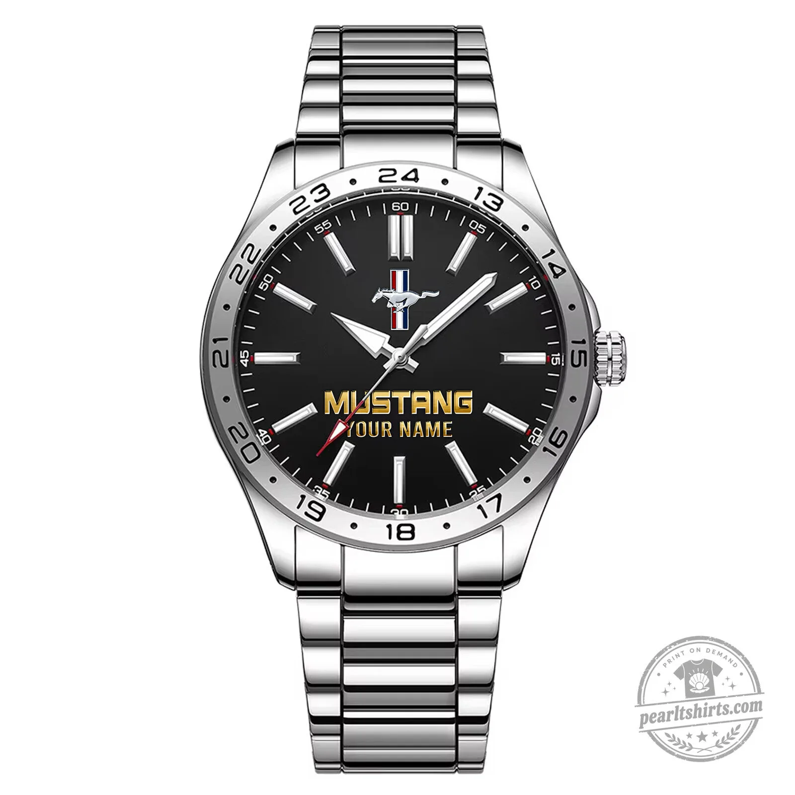 Personalized Ford Mustang Logo Stainless Steel Watch for Men 12 Personalized Ford Mustang Logo Stainless Steel Watch for Men