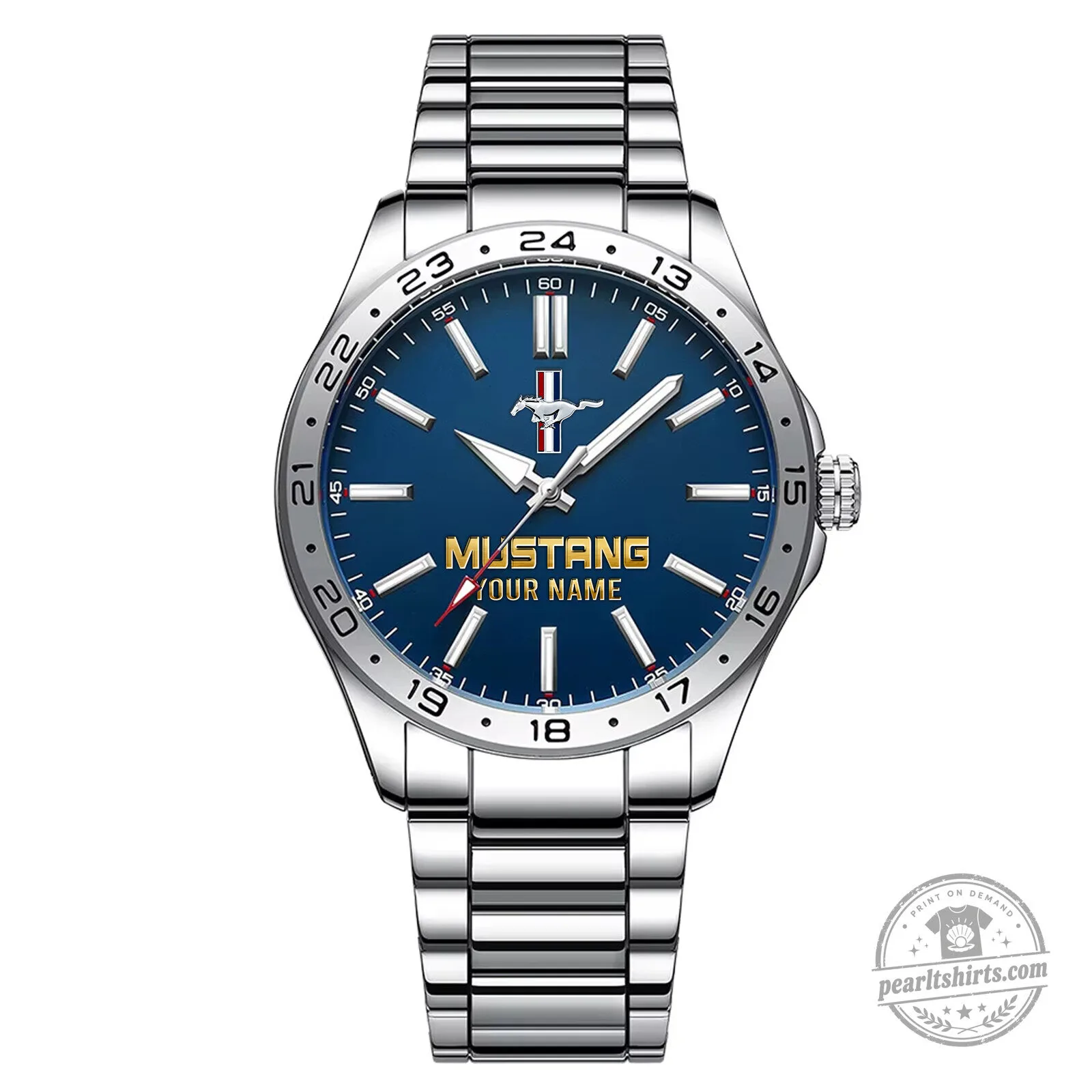 Personalized Ford Mustang Logo Stainless Steel Watch for Men 13 Personalized Ford Mustang Logo Stainless Steel Watch for Men