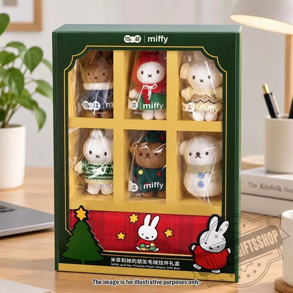 Miffy and Her Friends Plush Charm Gift Box - 6-Piece Holiday Mini Stuffed Set 2 Miffy and Her Friends Plush Charm Gift Box - 6-Piece Holiday Mini Stuffed Set
