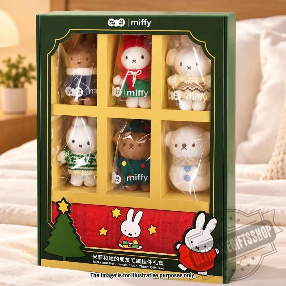 Miffy and Her Friends Plush Charm Gift Box - 6-Piece Holiday Mini Stuffed Set 3 Miffy and Her Friends Plush Charm Gift Box - 6-Piece Holiday Mini Stuffed Set