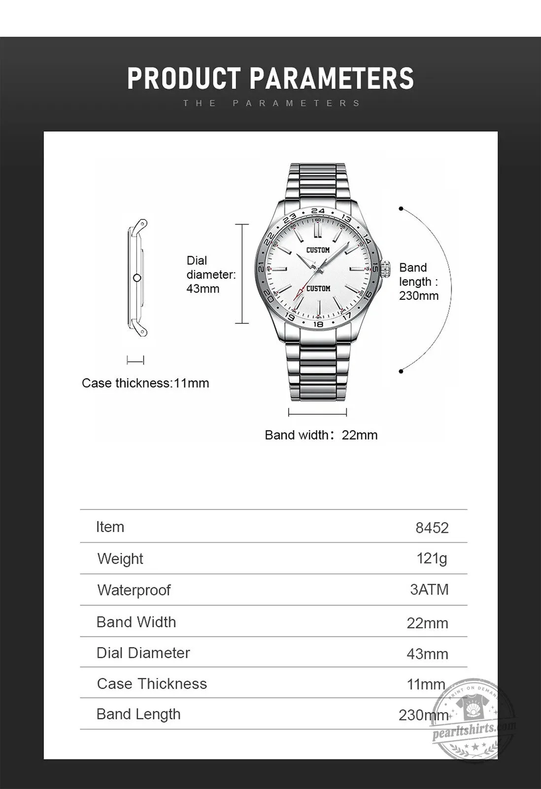 Personalized Ford Mustang Logo Stainless Steel Watch for Men 17 Personalized Ford Mustang Logo Stainless Steel Watch for Men
