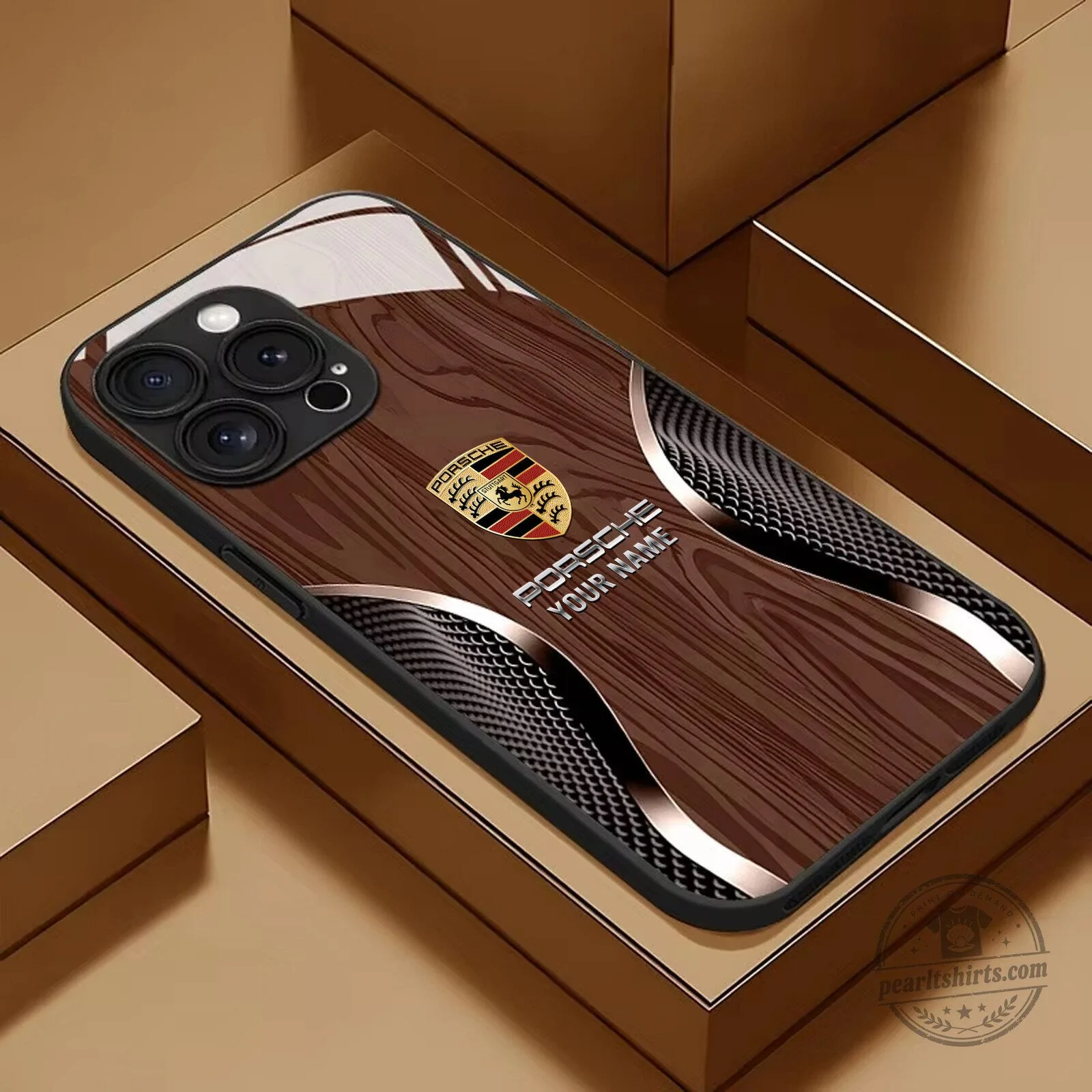 Porsche Custom Name Wood Grain Design iPhone Case for All Phone Models 8 Porsche Custom Name Wood Grain Design iPhone Case for All Phone Models