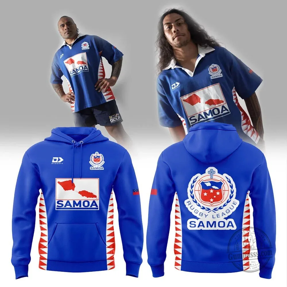 Toa Samoa Rugby League 2000 Heritage Design Blue Pullover Hoodie