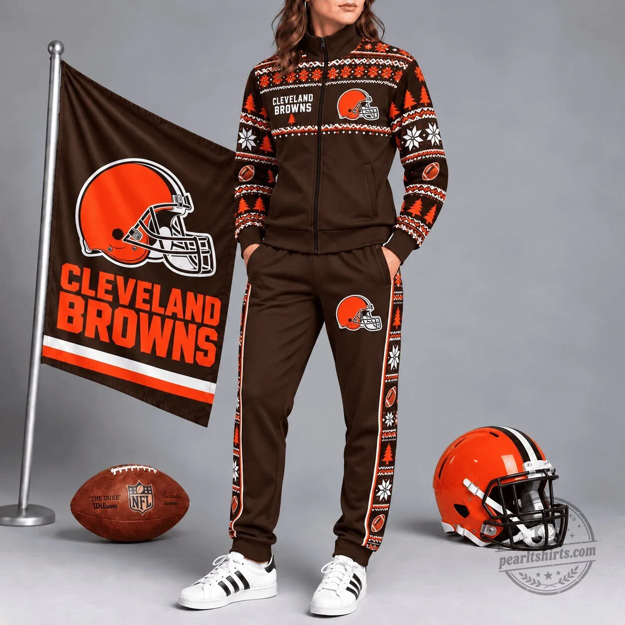 Cleveland Browns NFL Christmas Ugly Sweater Holiday Tracksuit Hoodie