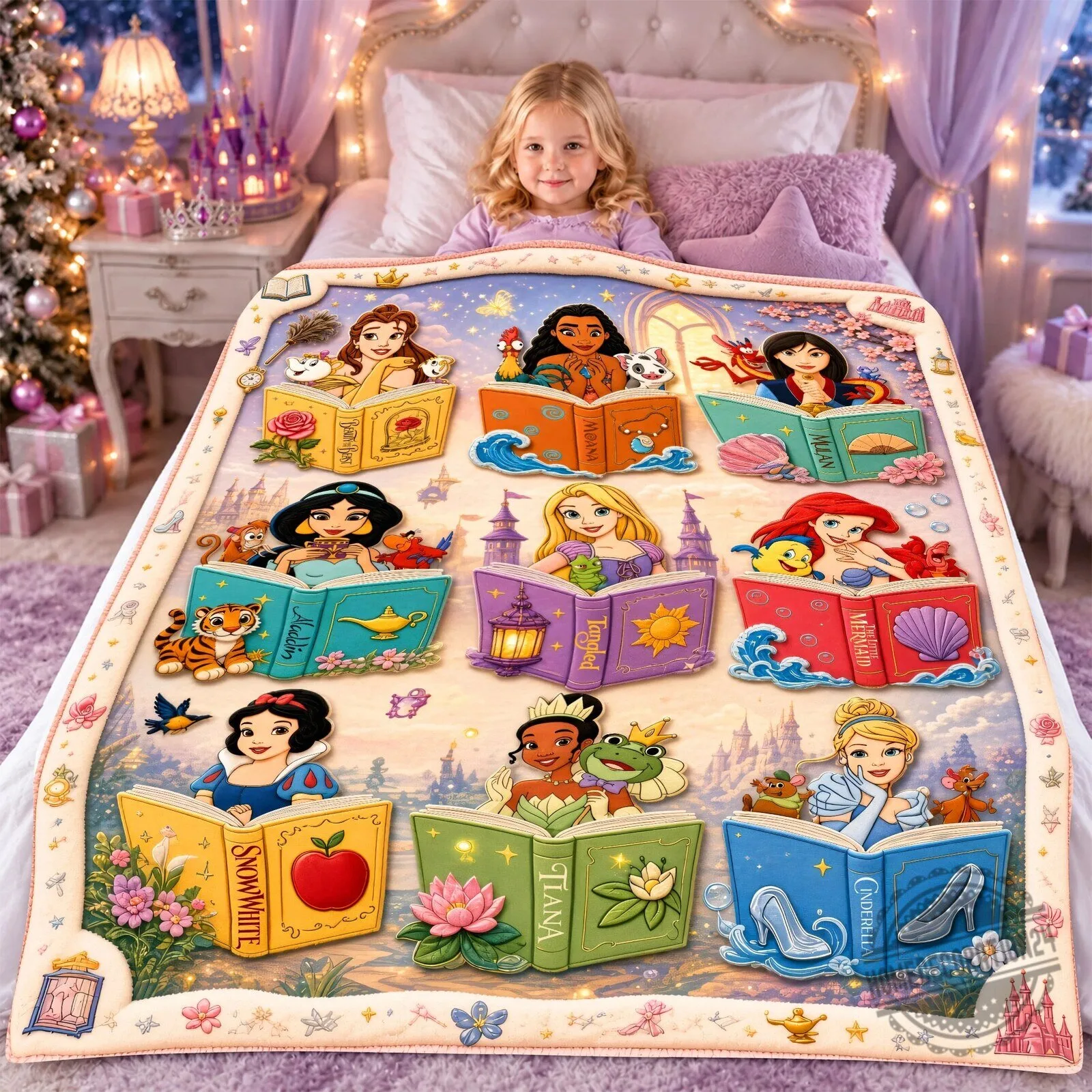 Disney Princess Storybook Reading Magical Blanket