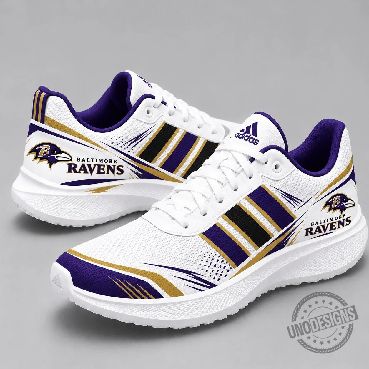 Baltimore Ravens NFL Team Logo White Performance Running Shoes