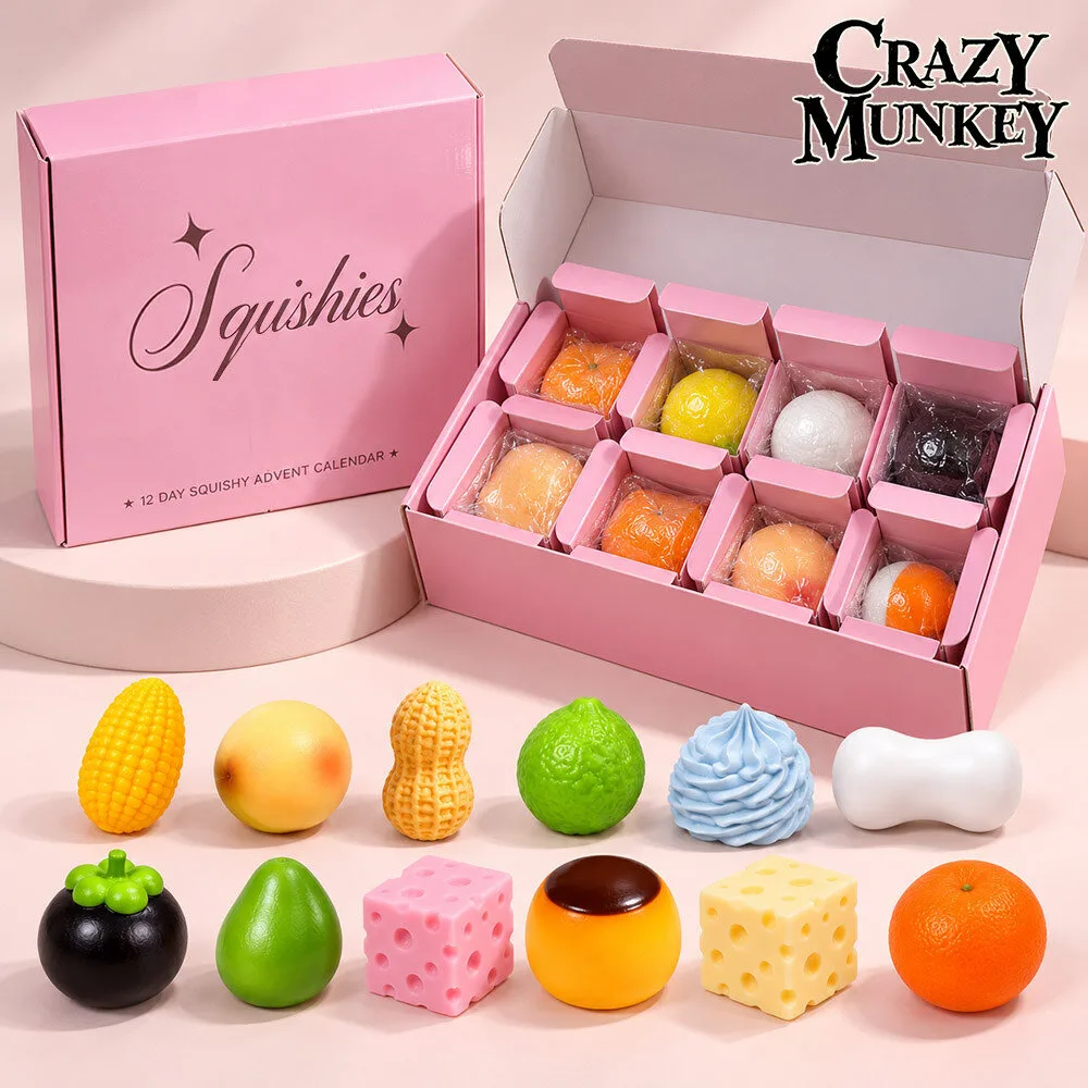 12 Days Cute Food Fruit Squishies Advent Calendar Gift Set | Collectibles 3 12 Days Cute Food Fruit Squishies Advent Calendar Gift Set | Collectibles