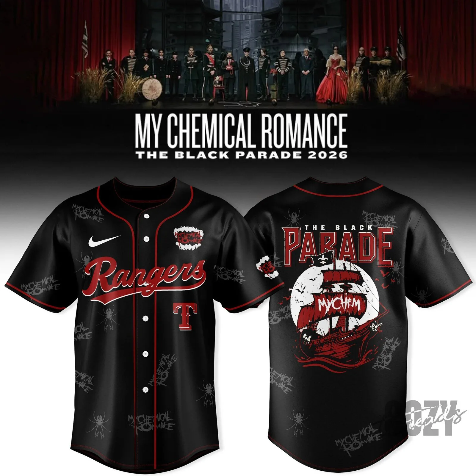 Baseball Jersey featuring My Chemical Romance's The Black Parade Design