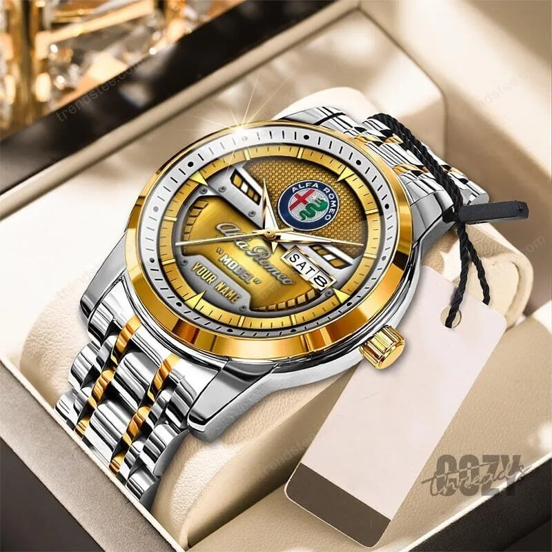Alfa Romeo Custom Name Gold and Silver Stainless Steel Watch