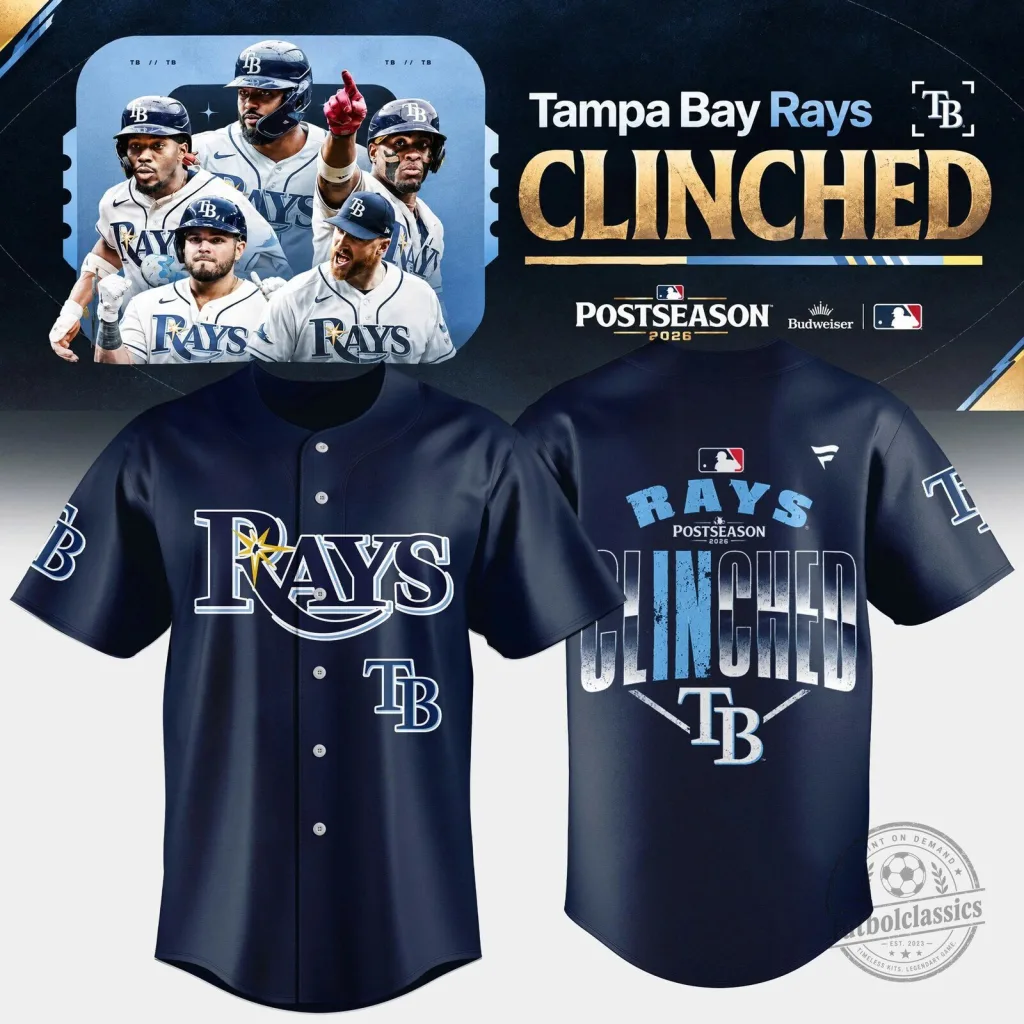2026 Tampa Bay Rays Baseball Jersey - Clinched Postseason Design 2026 Tampa Bay Rays Baseball Jersey - Clinched Postseason Design