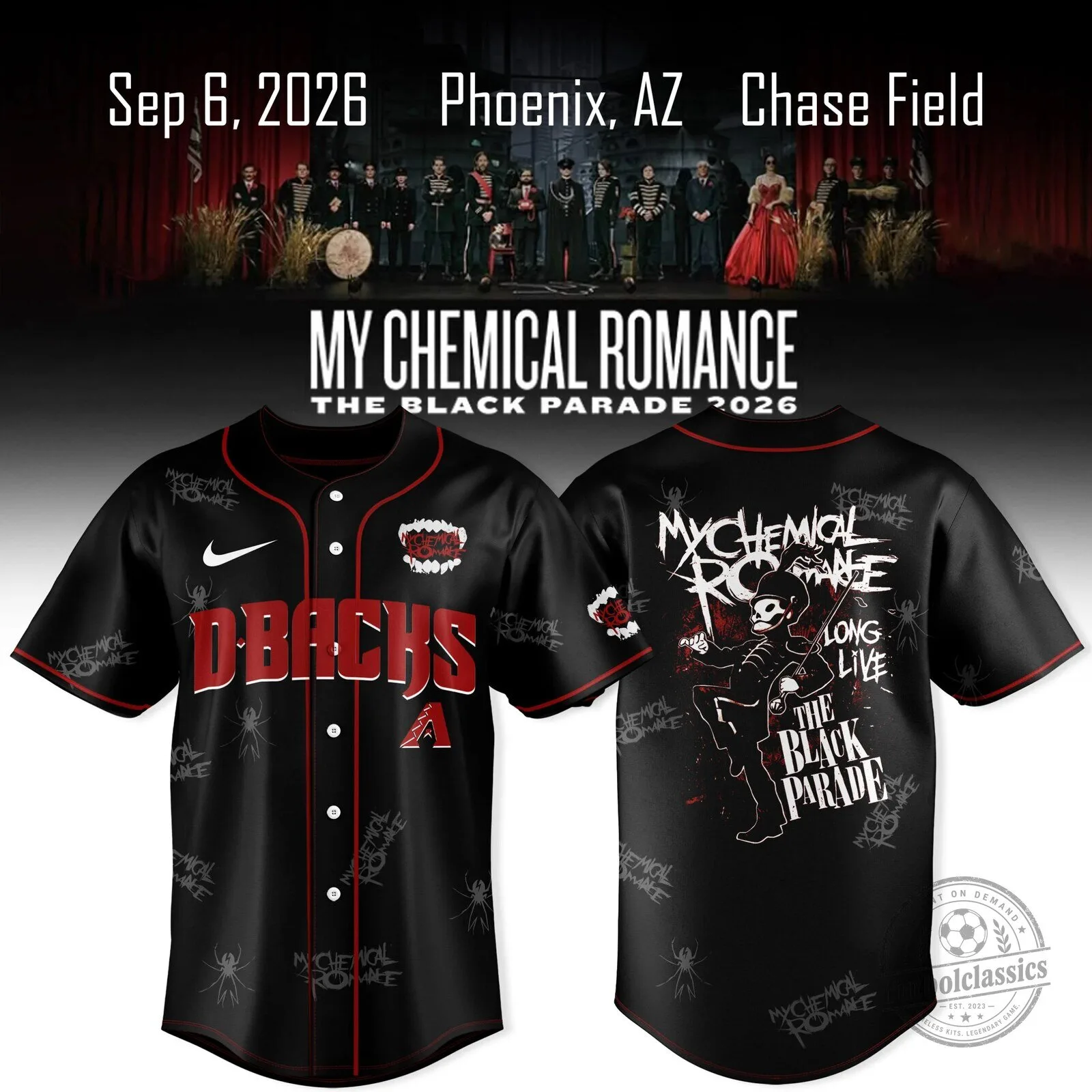 2026 Baseball Jersey of My Chemical Romance's The Black Parade