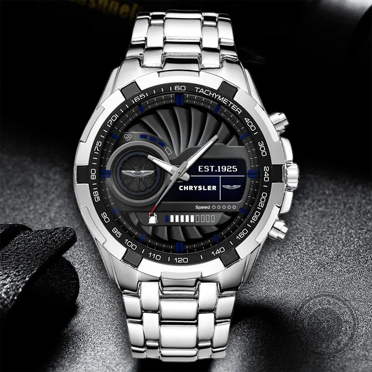 Chrysler Motor Company Silver Stainless Steel Chronograph Watch 7 Chrysler Motor Company Silver Stainless Steel Chronograph Watch